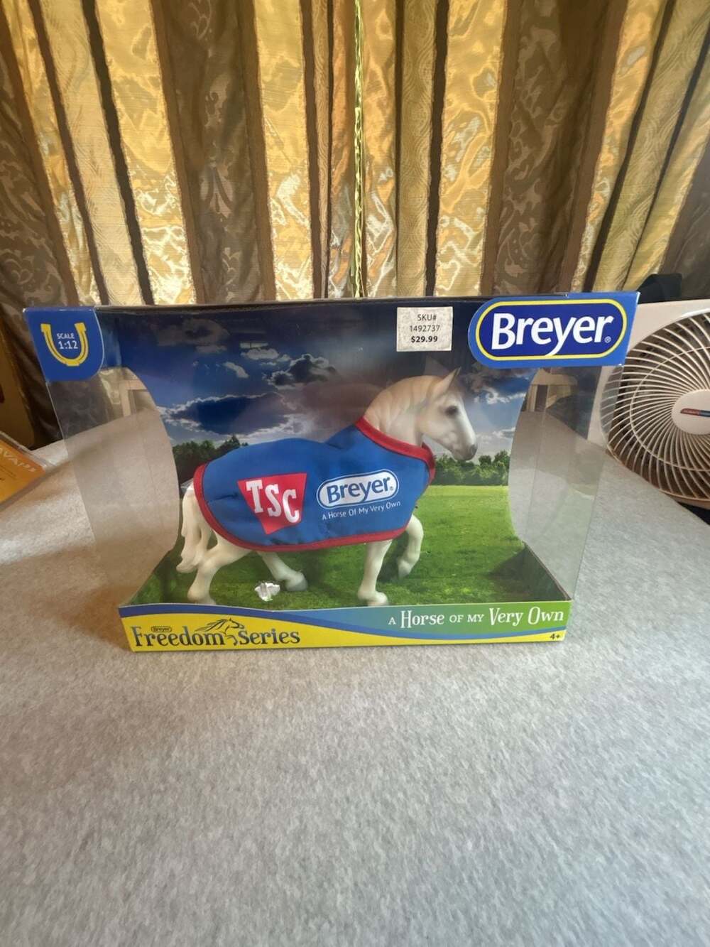 Breyer Freedom Series TSC Exclusive Grey Percheron Draft Horse with Blanket 1:12